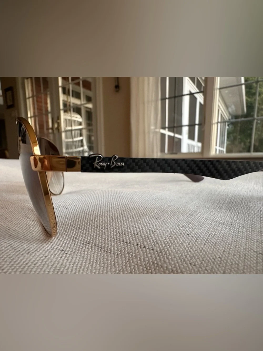 Ray-Ban RB8313 Carbon Fiber Aviator Sunglasses Gold/Brown Gradient 61mm w/ Case - Picture 5 of 11